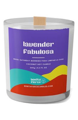 Bonita Fierce Lavender Fabulosa Candle in White/Purple 