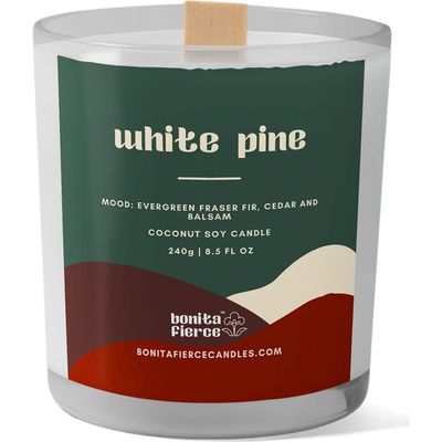 Bonita Fierce White Pine Candle in Green Multi 