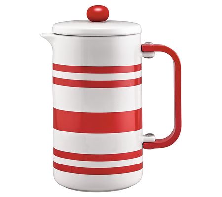 BonJour Ceramic French Press, 8-Cup, Red Stripe s