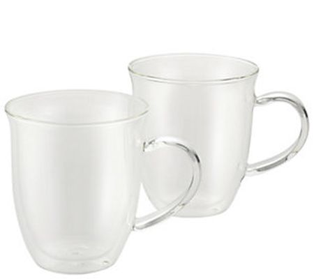BonJour Coffee 8-oz Insulated Glass Cappuccino Cups, Set of 2