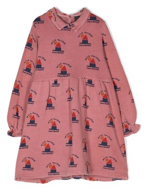 Bonmot graphic-print jumper dress - Pink