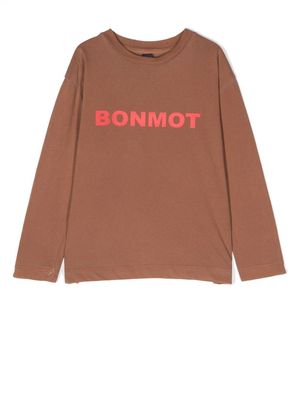 Bonmot logo-print long-sleeve T-shirt - Brown
