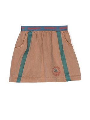 Bonmot logo-print organic-cotton skirt - Brown