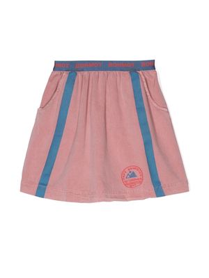 Bonmot logo-waistband organic-cotton skirt - Pink