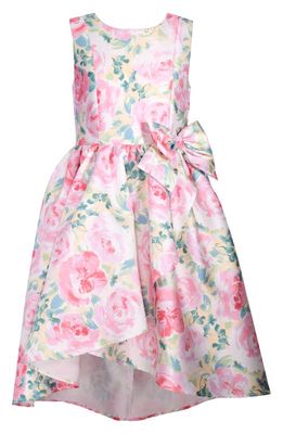 Bonnie Jean Kids' Floral Print High/Low Dress in Pink