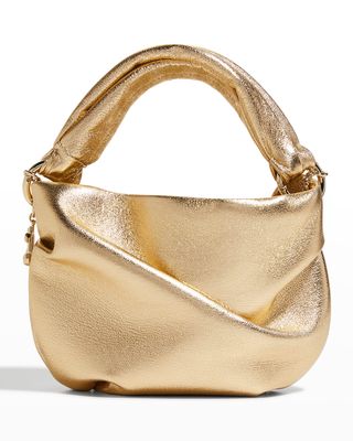 Bonny Metallic Leather Top-Handle Bag