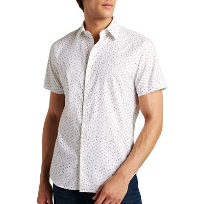 Bonobos Flamingo Print Short Sleeve Performance Button-Up Shirt in Phil Flamingo C33 