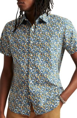Bonobos Riviera Floral Short Sleeve Stretch Cotton Button-Up Shirt in Vell Floral C41