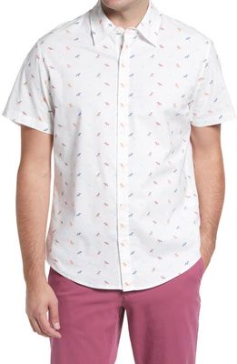 Bonobos Riviera Slim Fit Stretch Print Short Sleeve Button-Up Shirt in Beach Day