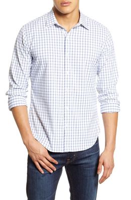 Bonobos Slim Fit Check Button-Up Performance Shirt in Hordern Check - Blue Depths