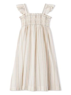Bonpoint Alexandra striped cotton dress - Neutrals