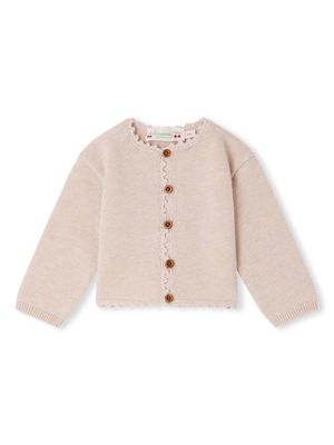 Bonpoint Angelou scalloped cardigan - Neutrals