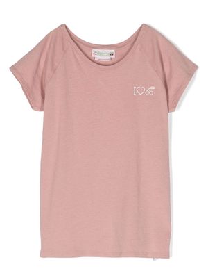 Bonpoint Asmae embroidered-logo T-shirt - Pink