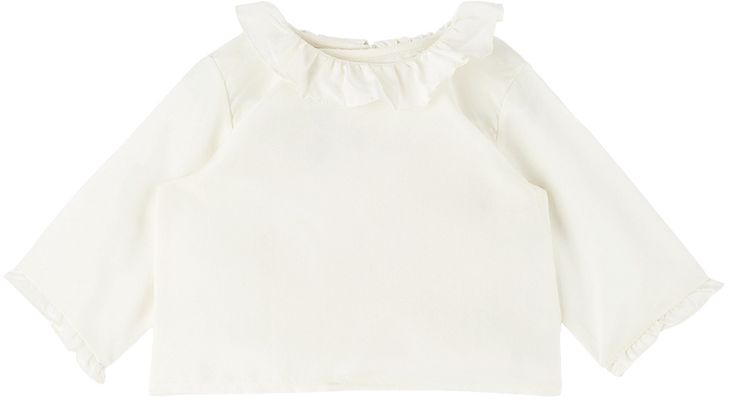 Bonpoint Baby Off-White Silk Blouse