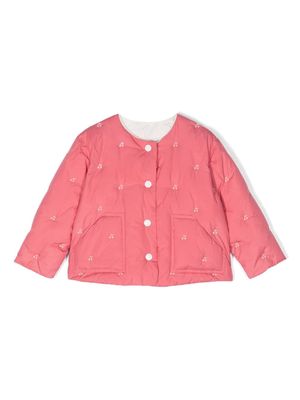 Bonpoint Baila cherry-embroidered padded jacket - Pink