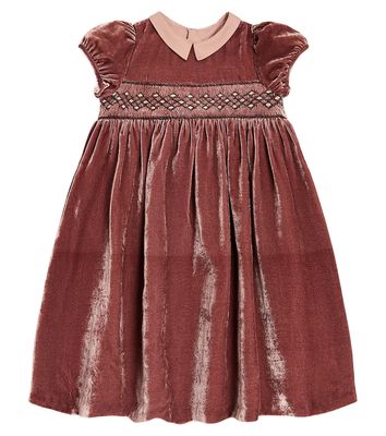 Bonpoint Blossom embroidered velvet dress