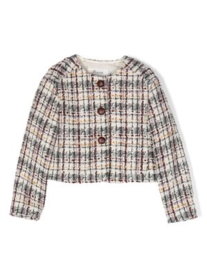 Bonpoint button-up tweed jacket - Neutrals