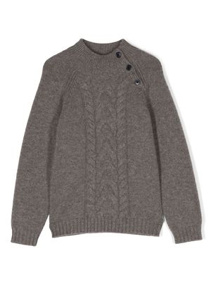 Bonpoint buttoned high-neck cashmere jumper - Grey