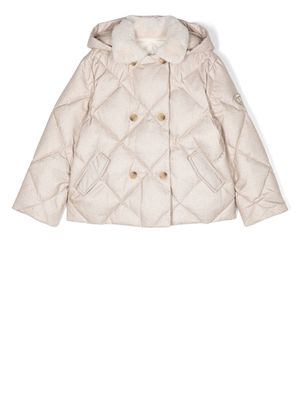 Bonpoint buttoned hooded quilted jacket - Neutrals