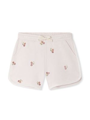 Bonpoint Caroline Cherry-embroidered shorts - Neutrals