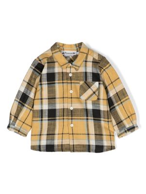 Bonpoint check-pattern long-sleeve shirt - Yellow
