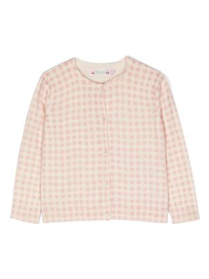 Bonpoint checked cotton cardigan - Neutrals