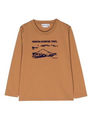 Bonpoint chenille logo-patch sweatshirt - Brown