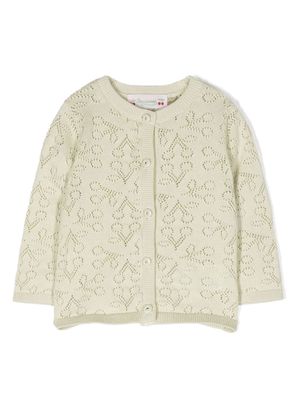 Bonpoint cherry-embroidered cardigan - Green
