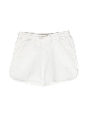 Bonpoint cherry-embroidered cotton shorts - White