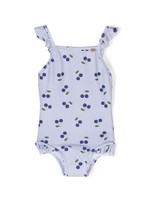 Bonpoint cherry-print swimsuit - Blue