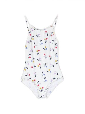 Bonpoint cherry-print swimsuit - Neutrals