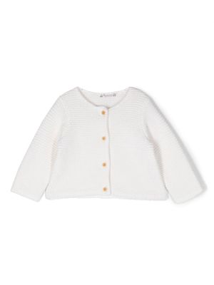 Bonpoint chunky-knit button down cardigan - White