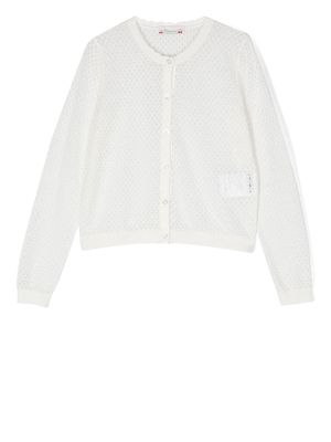 Bonpoint Clarisse pointelle-knit cardigan - White