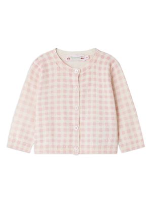 Bonpoint Claudie checked cardigan - Pink