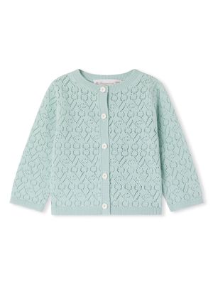 Bonpoint Clayel open-knit cardigan - Green