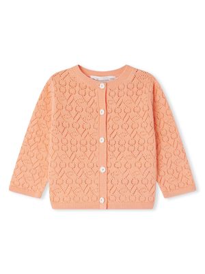 Bonpoint Clayel open-knit cotton cardigan - Orange