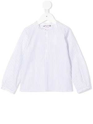 Bonpoint collarless striped blouse - White
