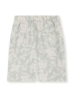 Bonpoint Conway floral-print cotton shorts - Blue