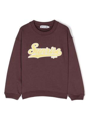Bonpoint cotton appliqué-detail sweatshirt - Brown