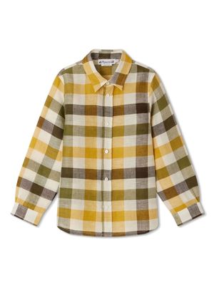 Bonpoint Daho check-print shirt - Yellow