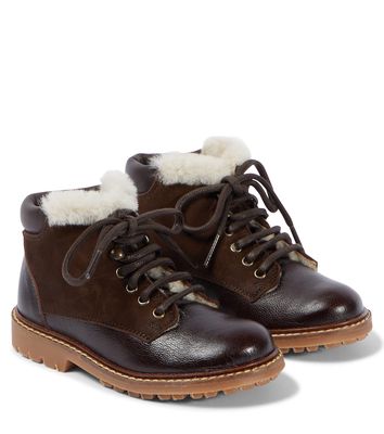 Bonpoint Danton leather and suede boots