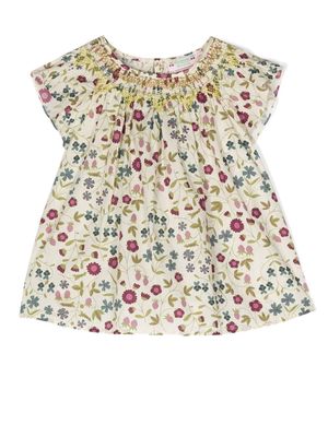 Bonpoint Ella floral-print short-sleeved blouse - Neutrals
