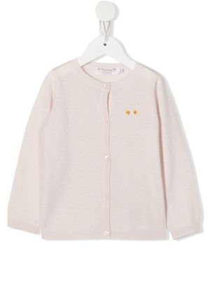 Bonpoint embroidered cashmere cardigan - Pink