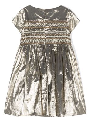 Bonpoint embroidered lamé dress - Gold