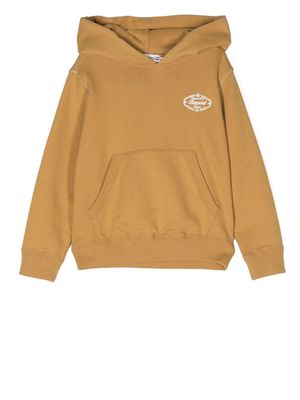 Bonpoint embroidered-logo detail hoodie - Yellow
