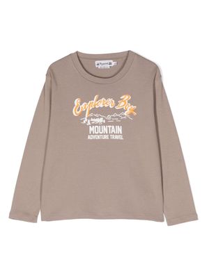 Bonpoint Explorer Boy-print crew-neck sweatshirt - Neutrals