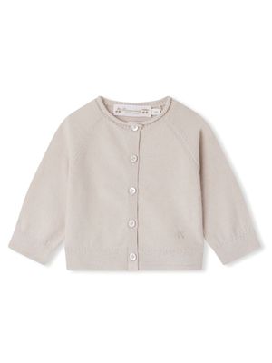 Bonpoint Fadi fine-knit cotton cardigan - Neutrals