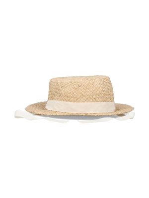 Bonpoint Flavia raffia sun hat - Neutrals