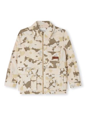 Bonpoint Flavien camouflage-print shirt jacket - Neutrals