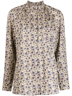 Bonpoint floral-print cotton blouse - Brown